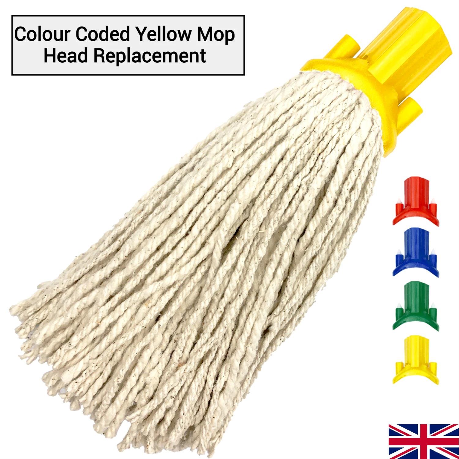 Colour Coded Cotton Mop Head 12PY | Blue Green Red Yellow