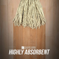 Green Mop Bucket with 2 Cotton Mop Heads and 4 Piece Handle