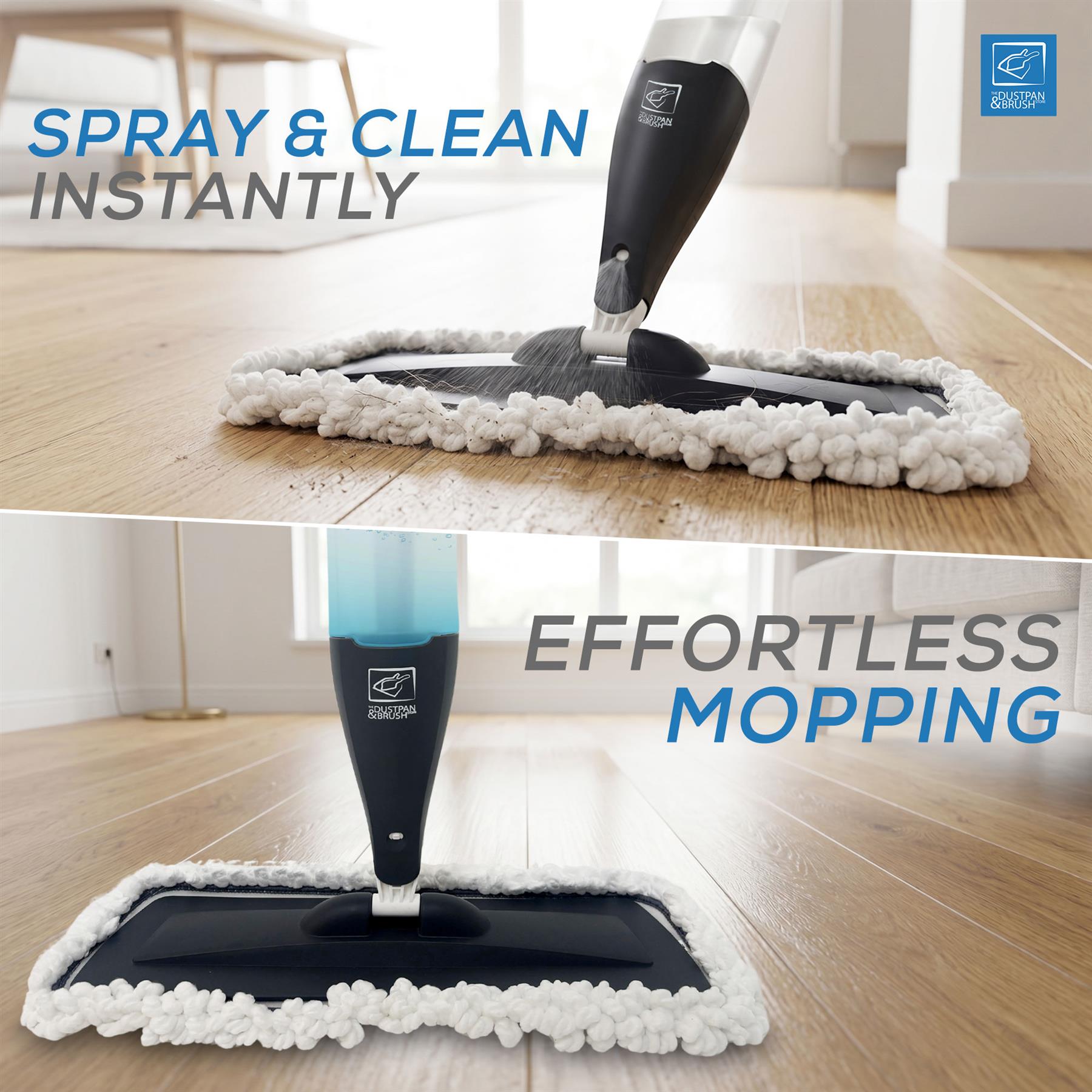 Spray Mop with Washable Microfibre Heads | No Bucket Mop