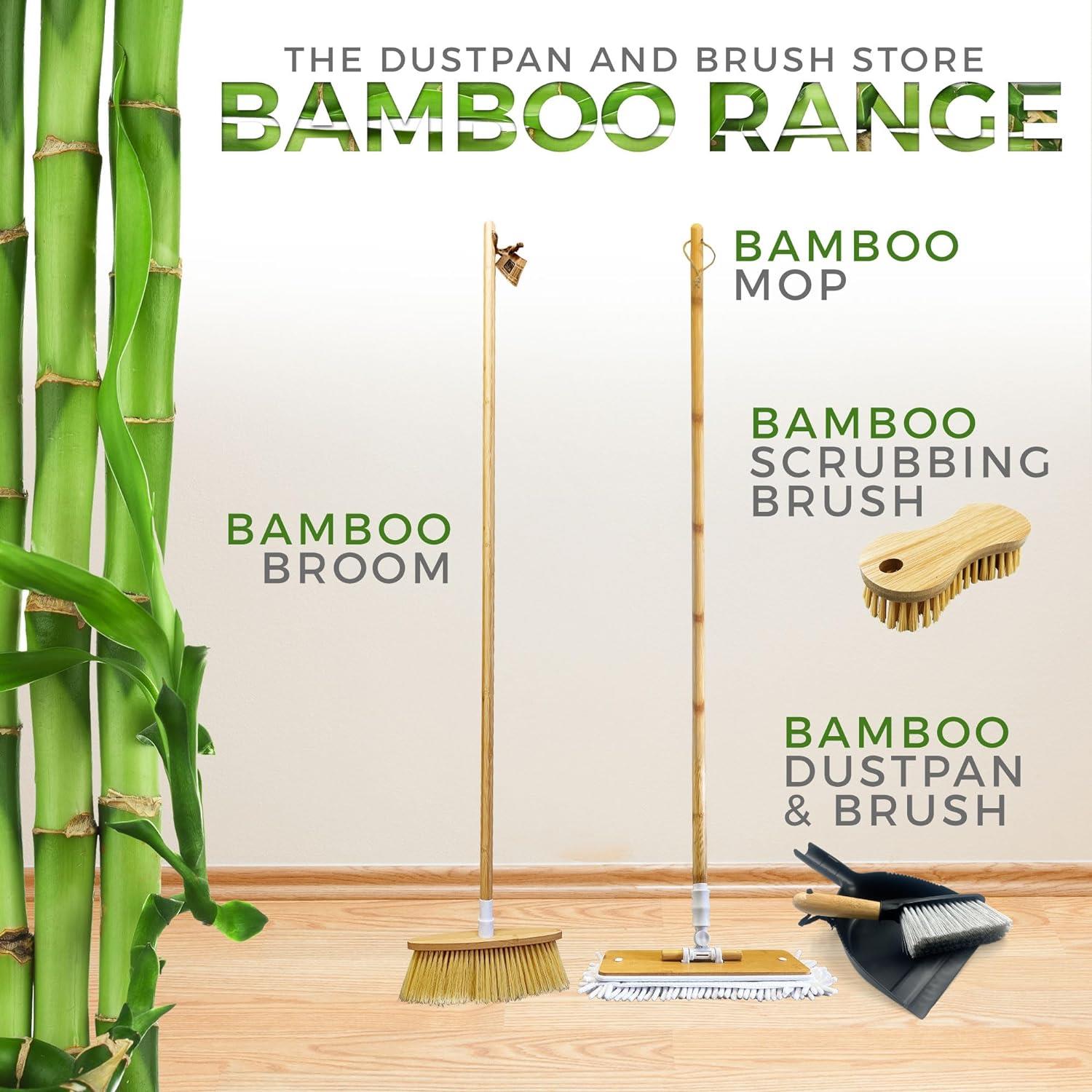 Bamboo Home Set - Broom, Mop, Scrubbing Brush & Dustpan