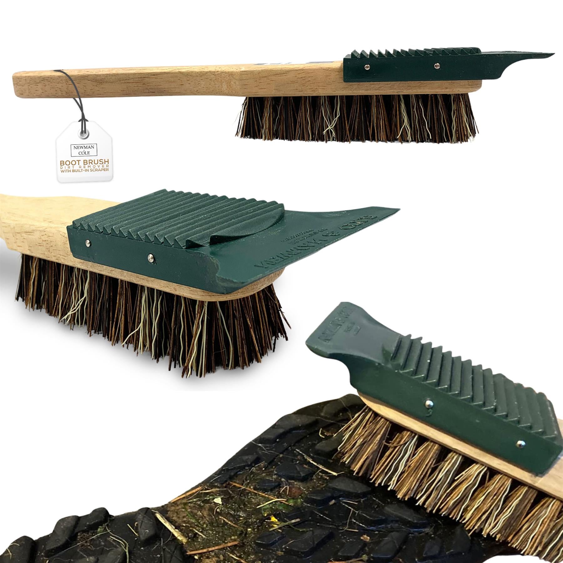 Shoe and Boot Cleaning Brush with Plastic Mud Scraper