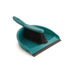 GREEN Dustpan and Soft Brush - Colour Coded