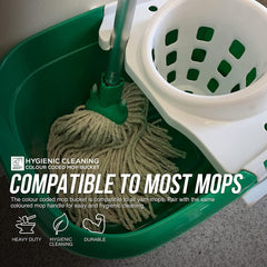 12L Green Plastic Mop Bucket and Wringer