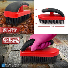 Easy Grip Heavy Duty Wire Brush | 5 Row Steel Bristle Scrubber - The Dustpan and Brush Store