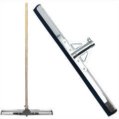 22" Black Foam Floor Squeegee Blade and Wooden Handle