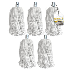 Cotton Mop with Galvanised Socket Fitting - 12 PY - Pack of 5