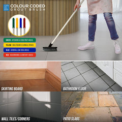 Colour Coded Yellow Handle and Angled Grout Brush Head