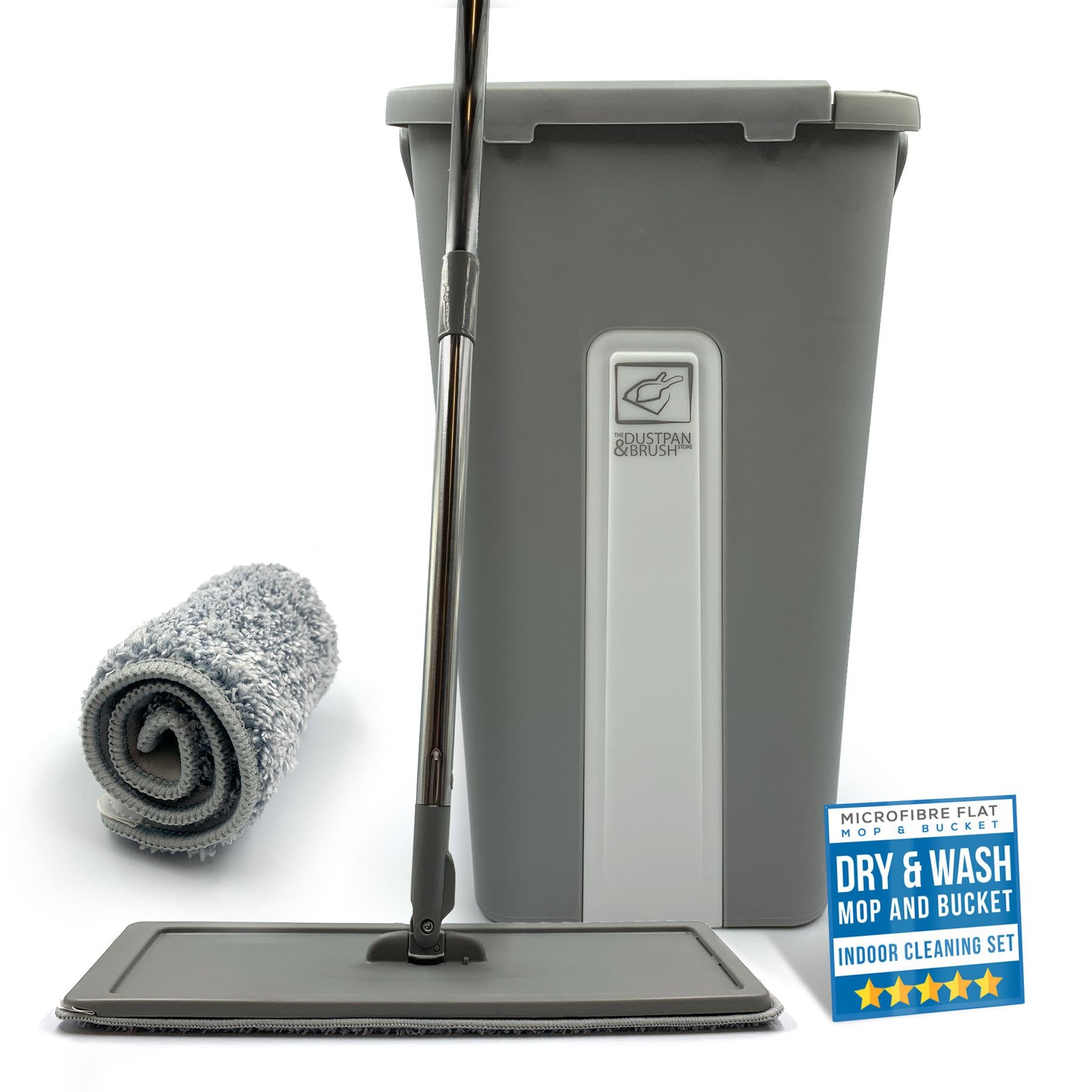 Magic Wash & Dry Flat Mop and Bucket Set – Compact Floor Cleaning - The Dustpan and Brush Store