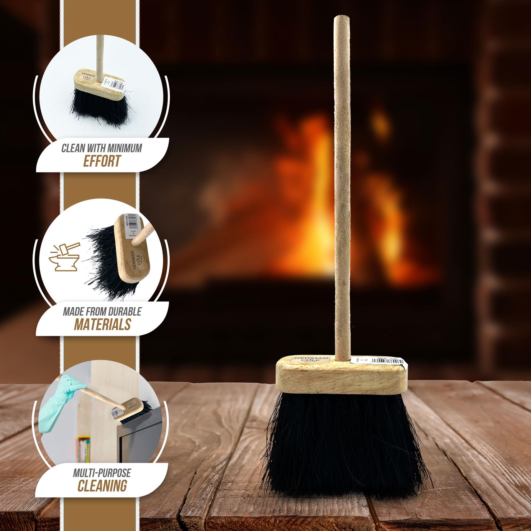 Fireside Companion Hearth Brush and Handle - The Dustpan and Brush Store