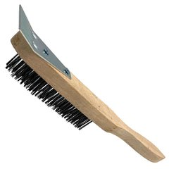 Wooden Wire Brush with Scraper