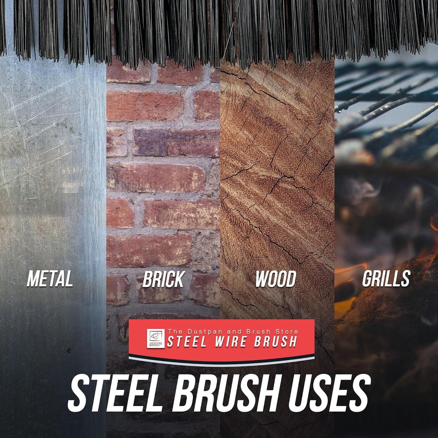 Heavy Duty Wire Brush with Scraper | Single, 3 & 12 Pack Options - The Dustpan and Brush Store