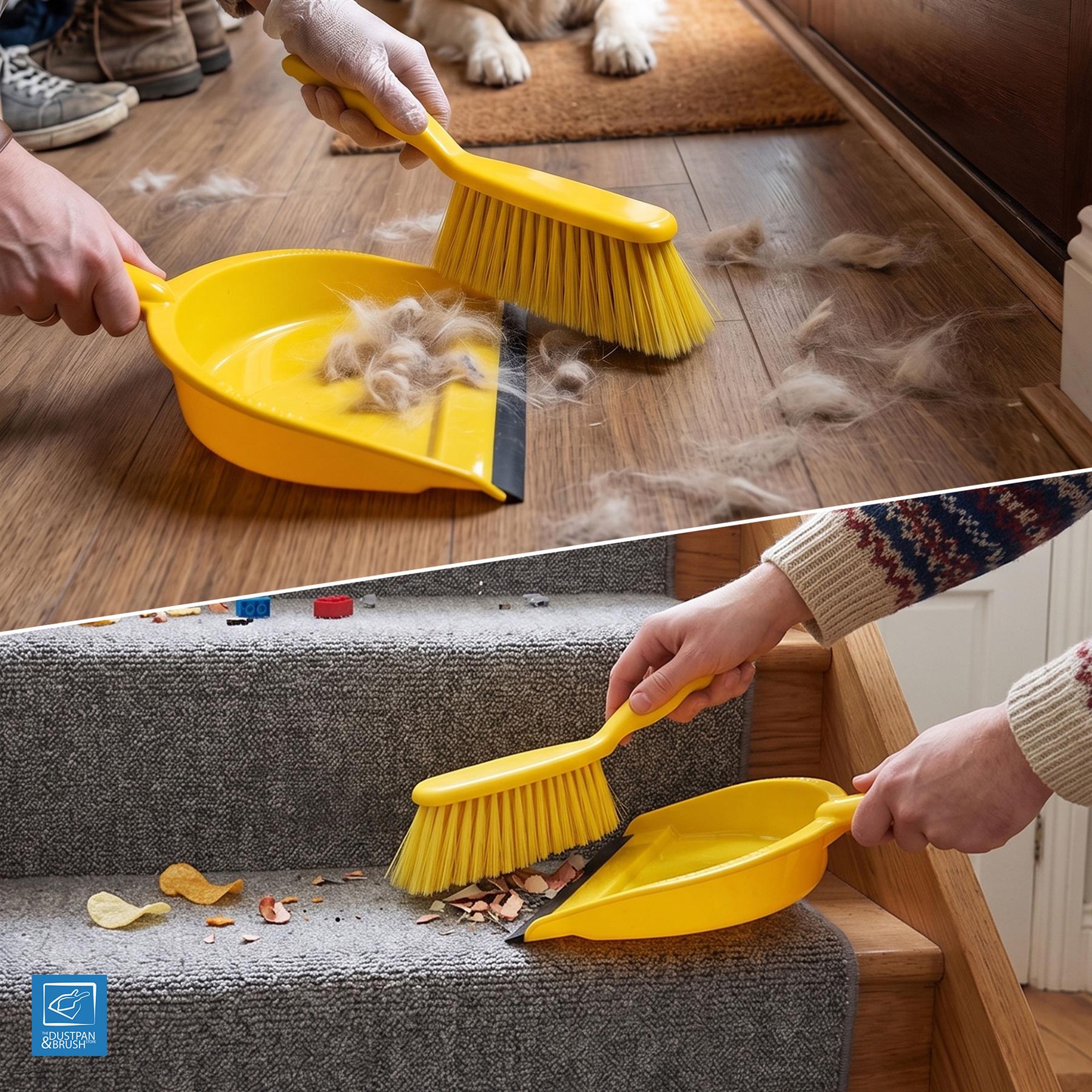 Yellow Colour Coded Dustpan and Brush Set - The Dustpan and Brush Store