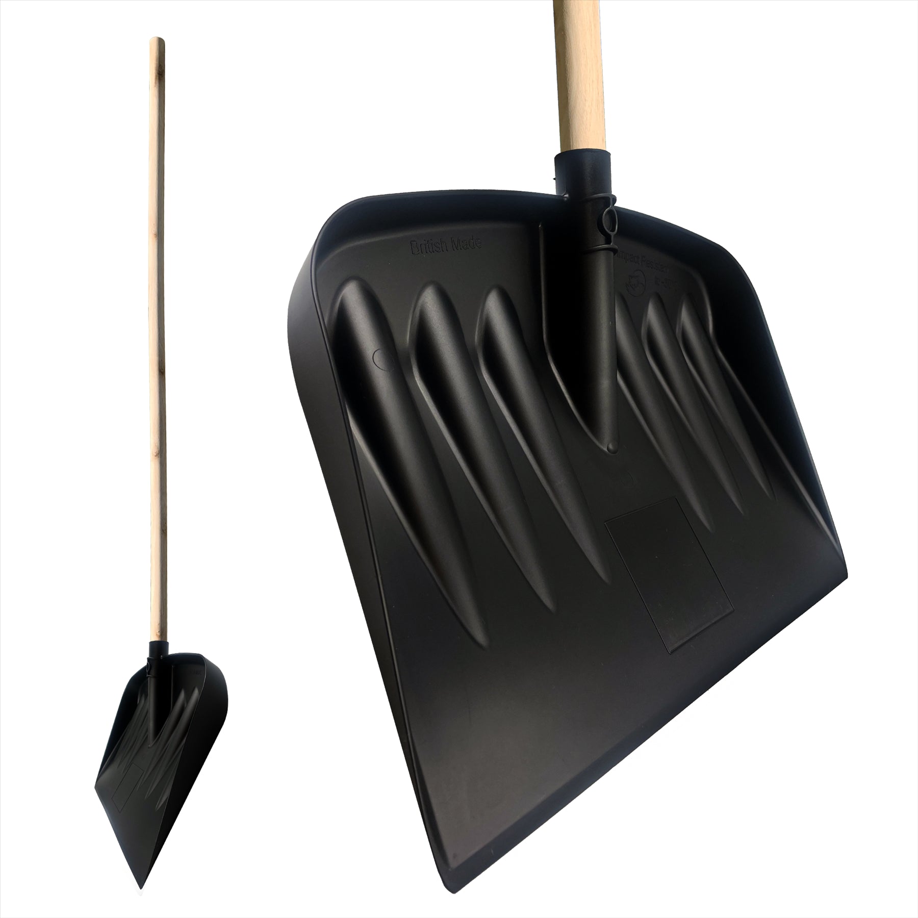 Plastic Snow Scoop Shovel Head with Wooden Handle