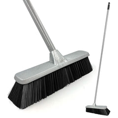 Silver Indoor Soft Sweeping Brush Head and Handle Kitchen Broom Floor Sweeper - The Dustpan and Brush Store