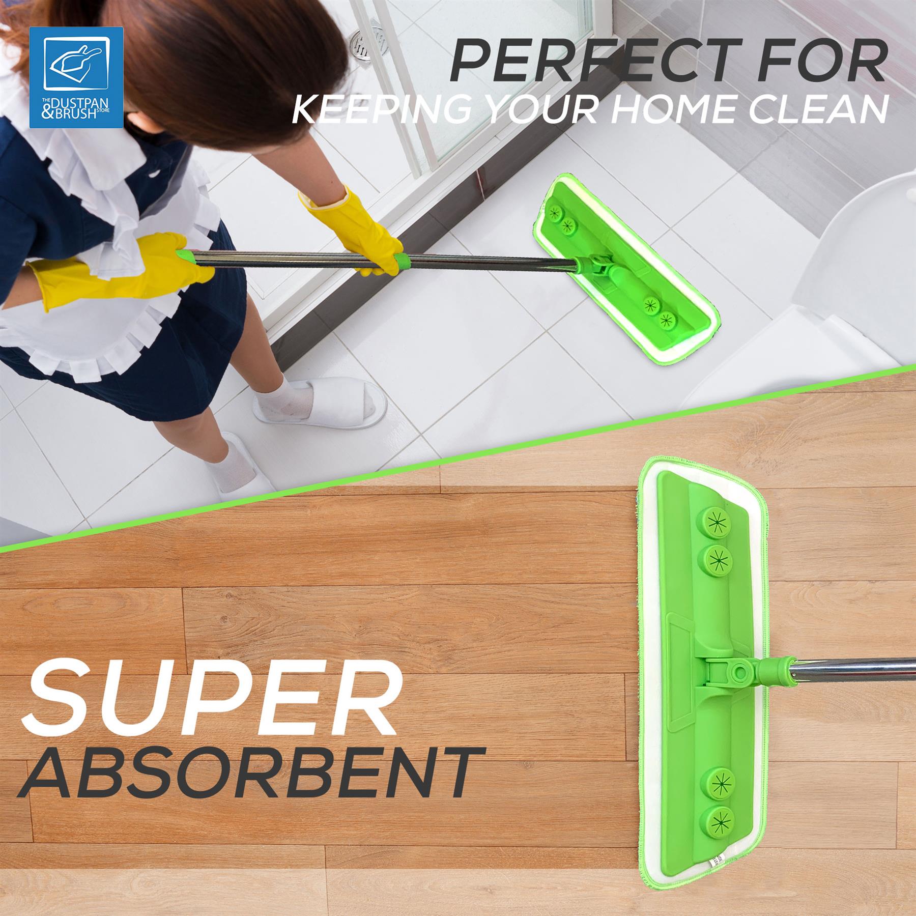 Microfibre Flat Mop for Laminate Wood & Hard Floors - The Dustpan and Brush Store