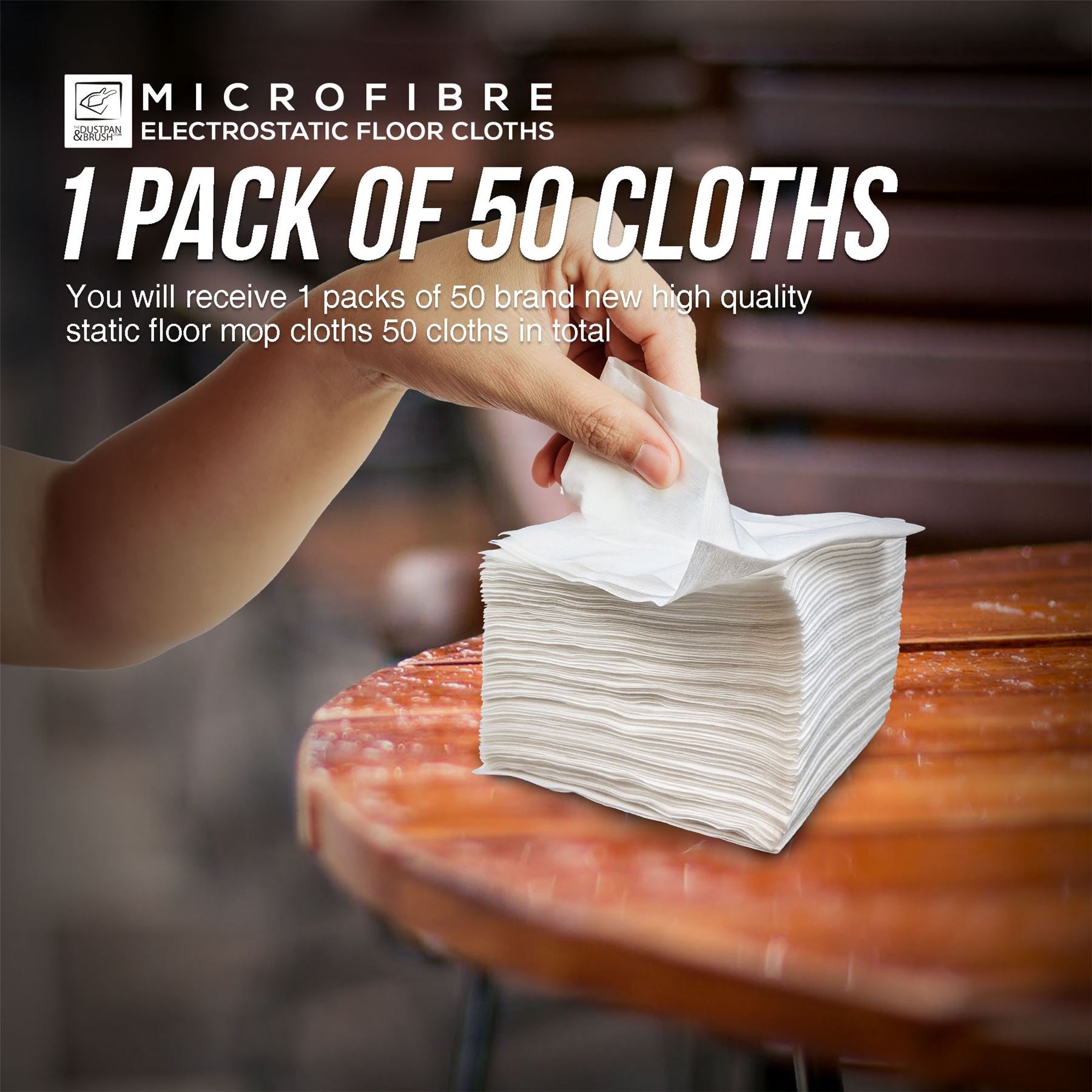 50 Dry Floor Mop Refill Cloths - 1 Pack