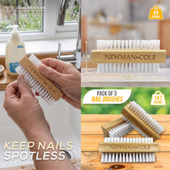 Newman and Cole Wooden Nail Brush - Pack of 3 - The Dustpan and Brush Store