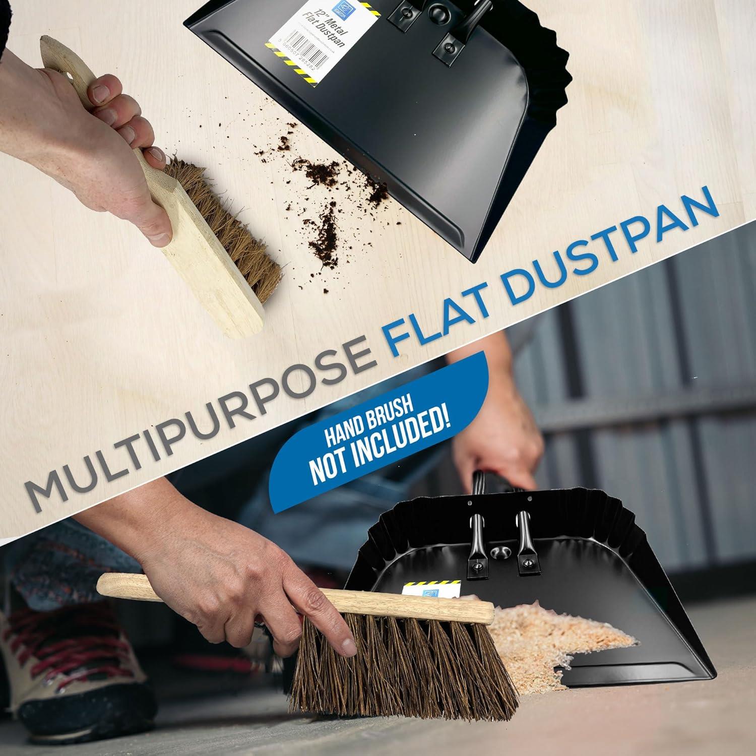 12" Metal Iron Flat Dustpan