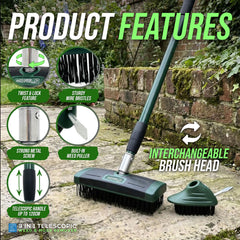 Gardening tool with features highlighted on a stone surface
