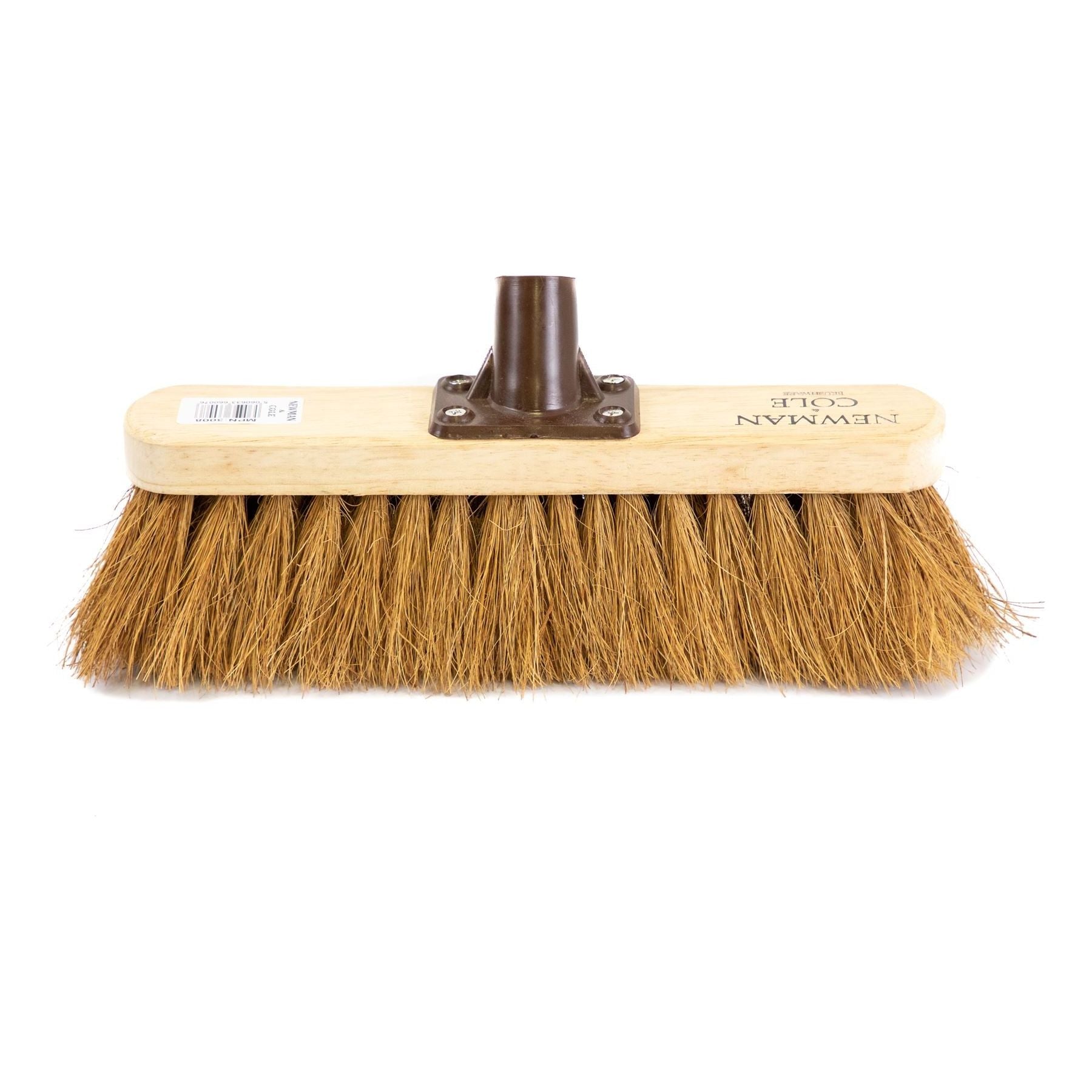 Newman and Cole 12" Natural Coco Broom Head with Plastic Socket Supplied with Handle