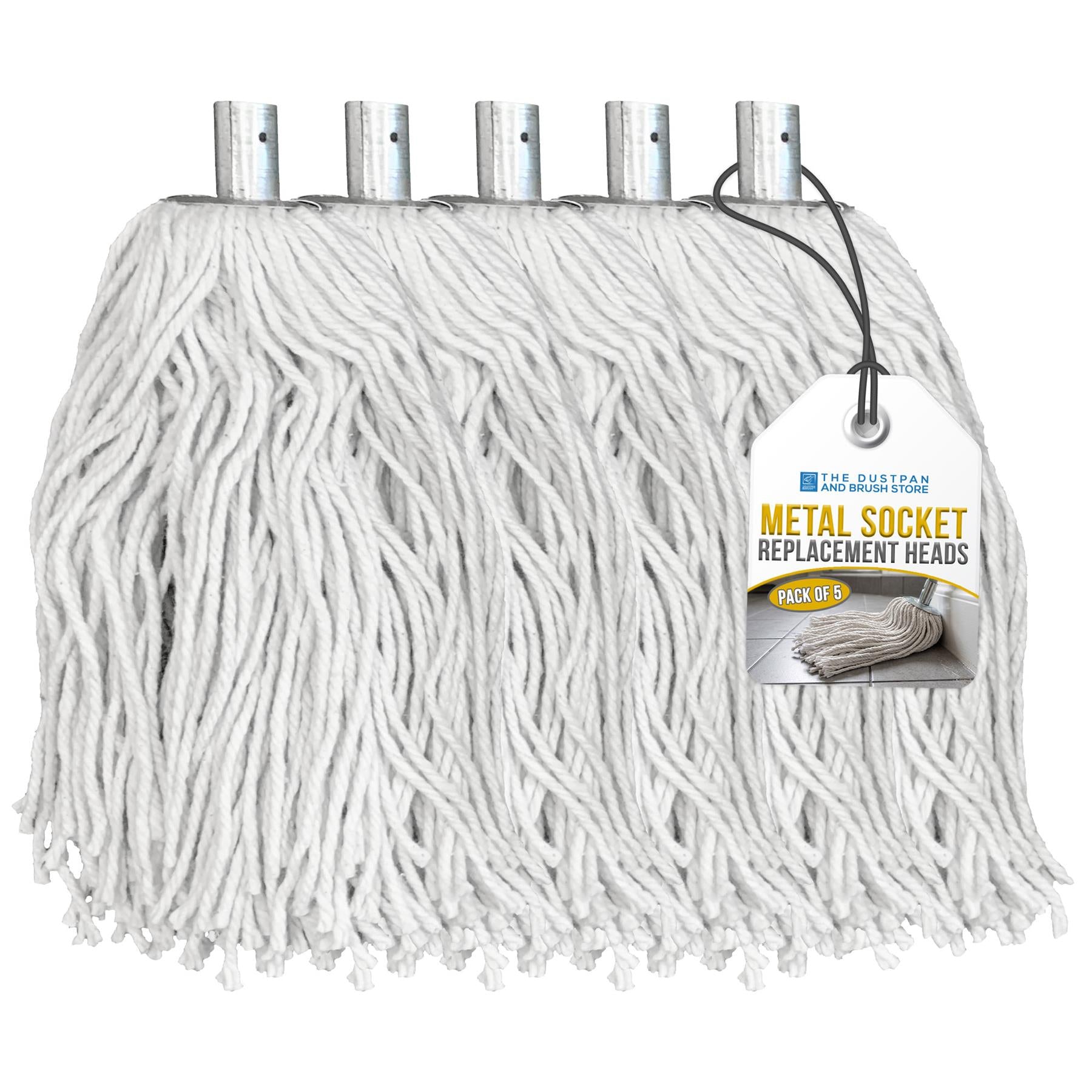 Cotton Mop with Galvanised Socket Fitting - 16 PY - Pack of 5