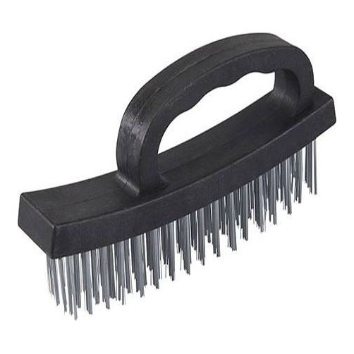 Wire Scrubbing Brush with D Grip Handle and Strong Metal Bristles