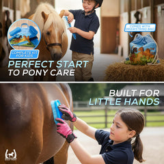 Equi-Neat Childrens Horse Grooming Kit Blue