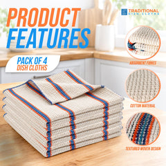 Large Traditional Dish Cloths | Pack of 4