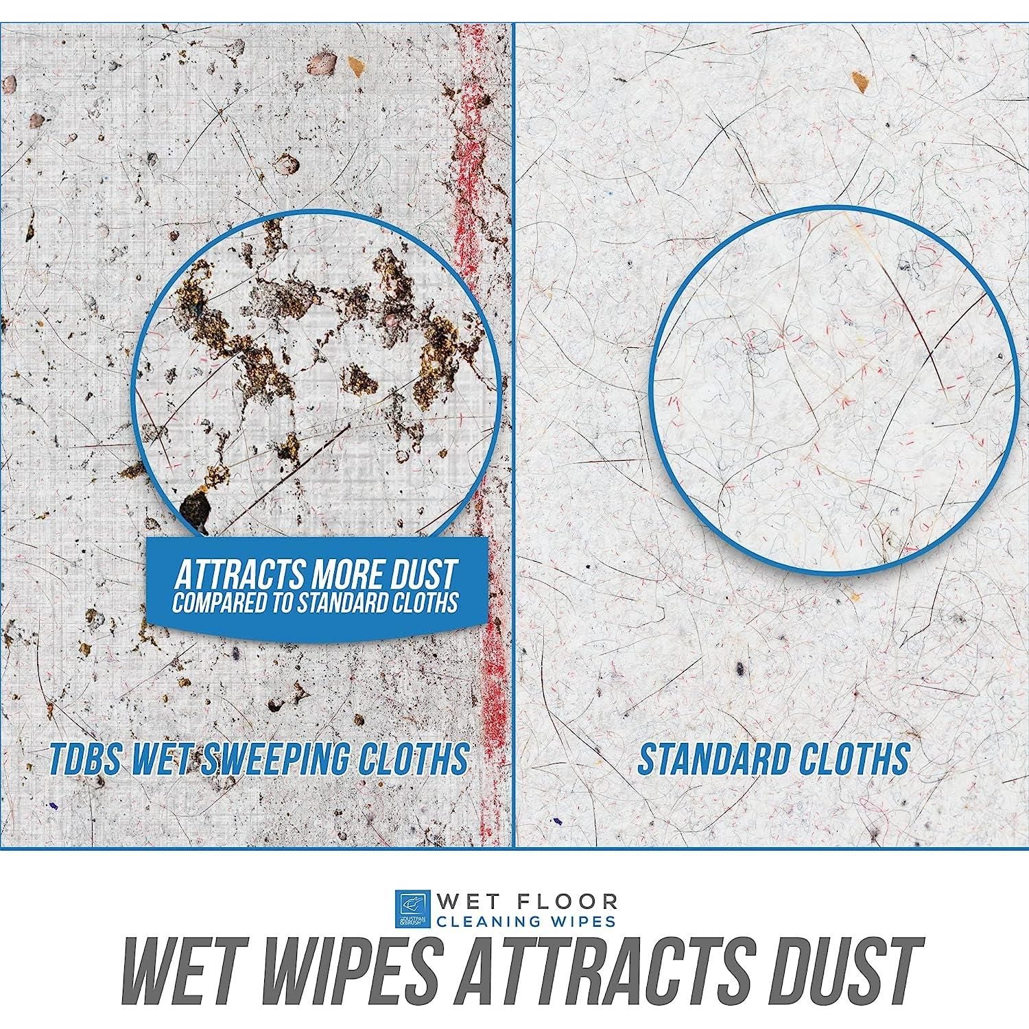 200 Wet Floor Cleaning Wipes - 10 Packs of 20