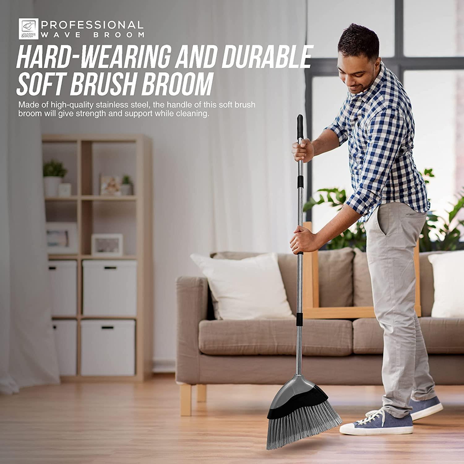 Wave Broom with 4 Piece Handle