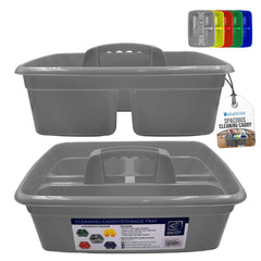 Silver Cleaning Caddy Storage Tray with Carry Handle