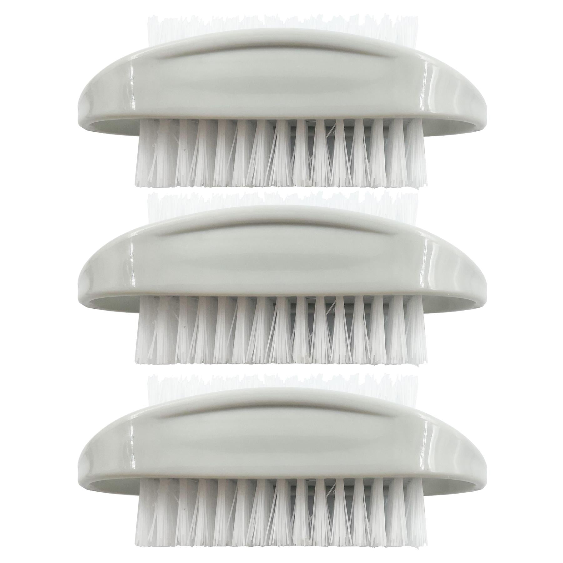 Silver Plastic Nail Brush - Pack of 3