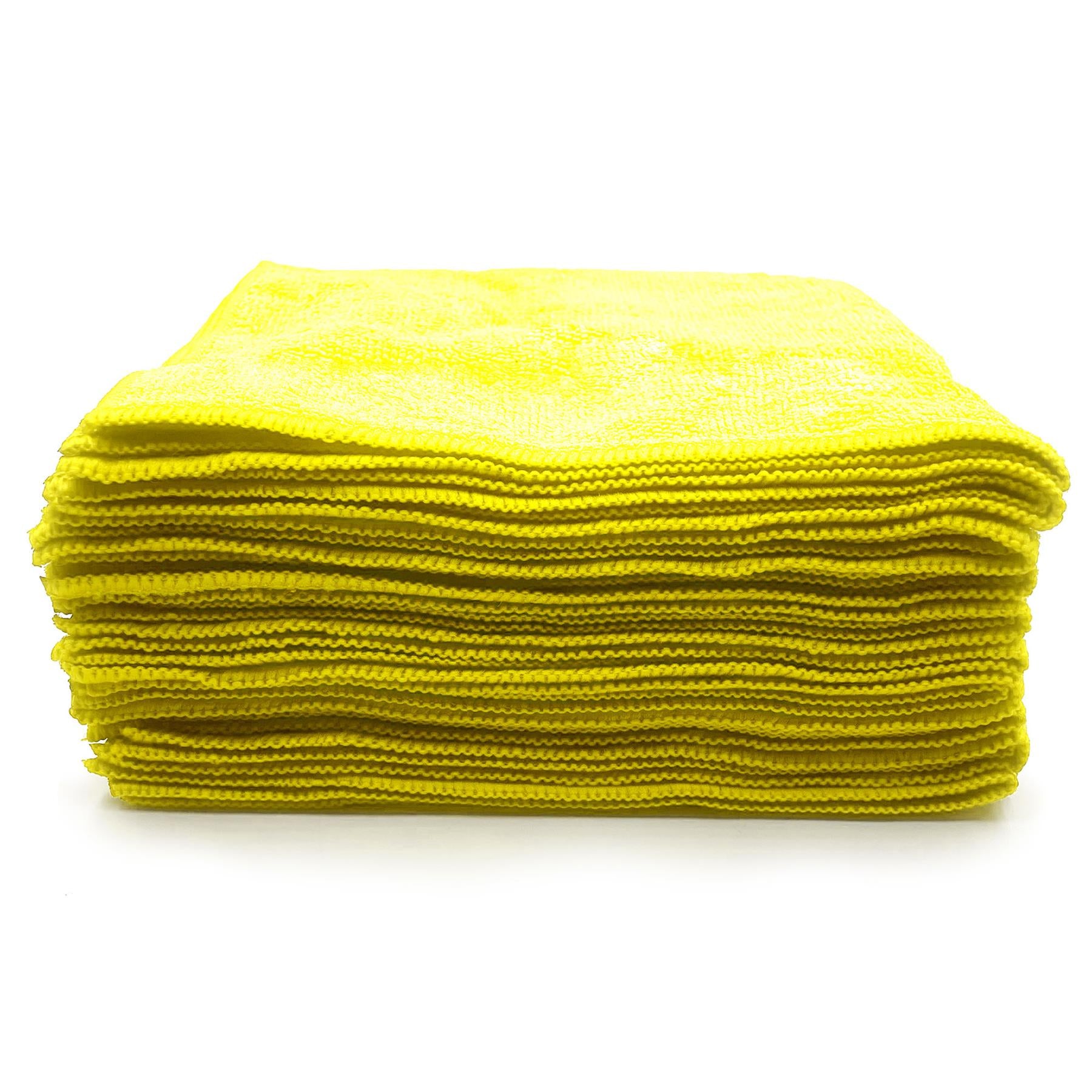Large Yellow Absorbent Multipurpose Microfibre Cleaning Cloths - Pack of 10