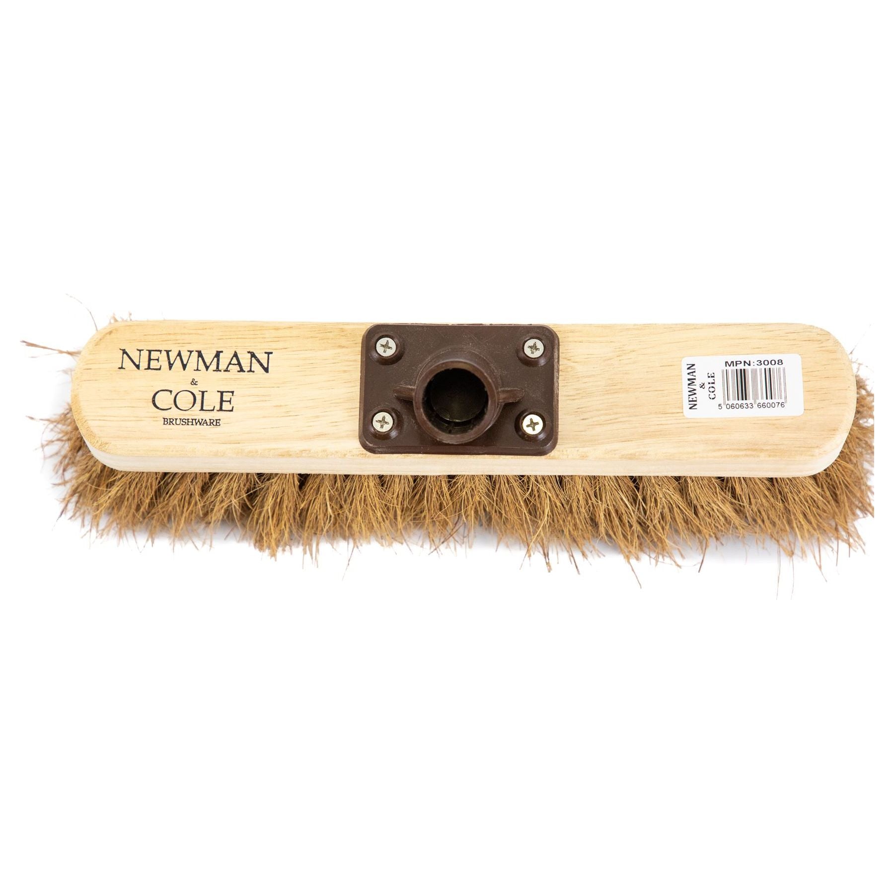 Newman and Cole 12" Natural Coco Broom Head with Plastic Socket Supplied with Handle