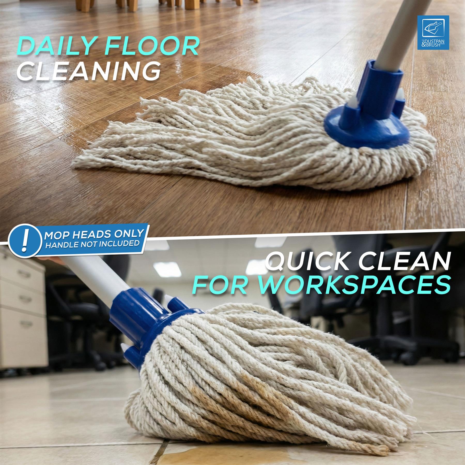 Blue Colour Coded Cotton Mop Heads 12PY Pack of 5