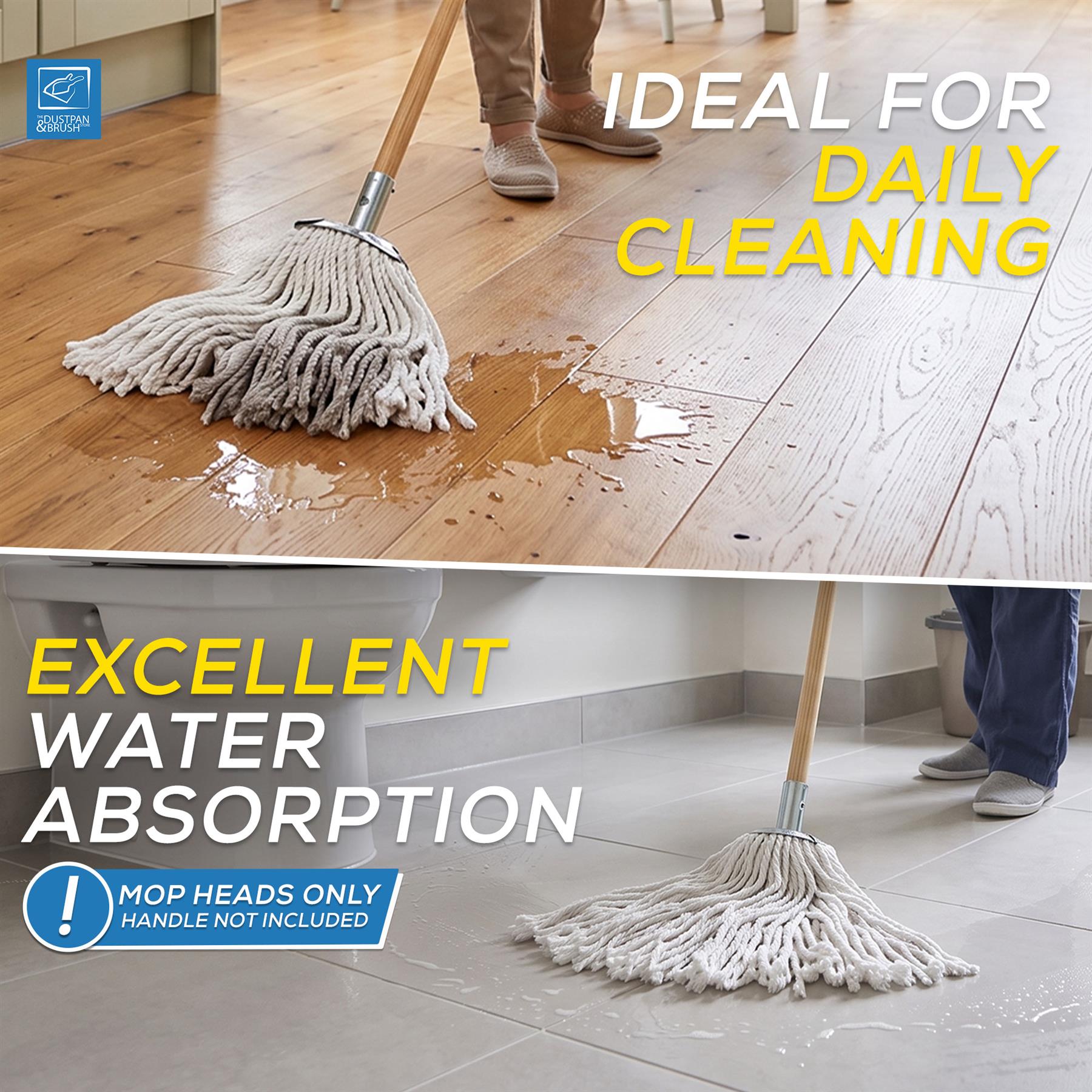 Cotton Mop with Galvanised Socket Fitting - 16 PY - Pack of 5