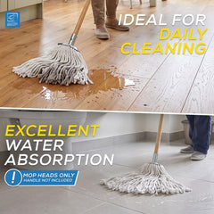 Cotton Mop with Galvanised Socket Fitting - 16 PY - Pack of 5