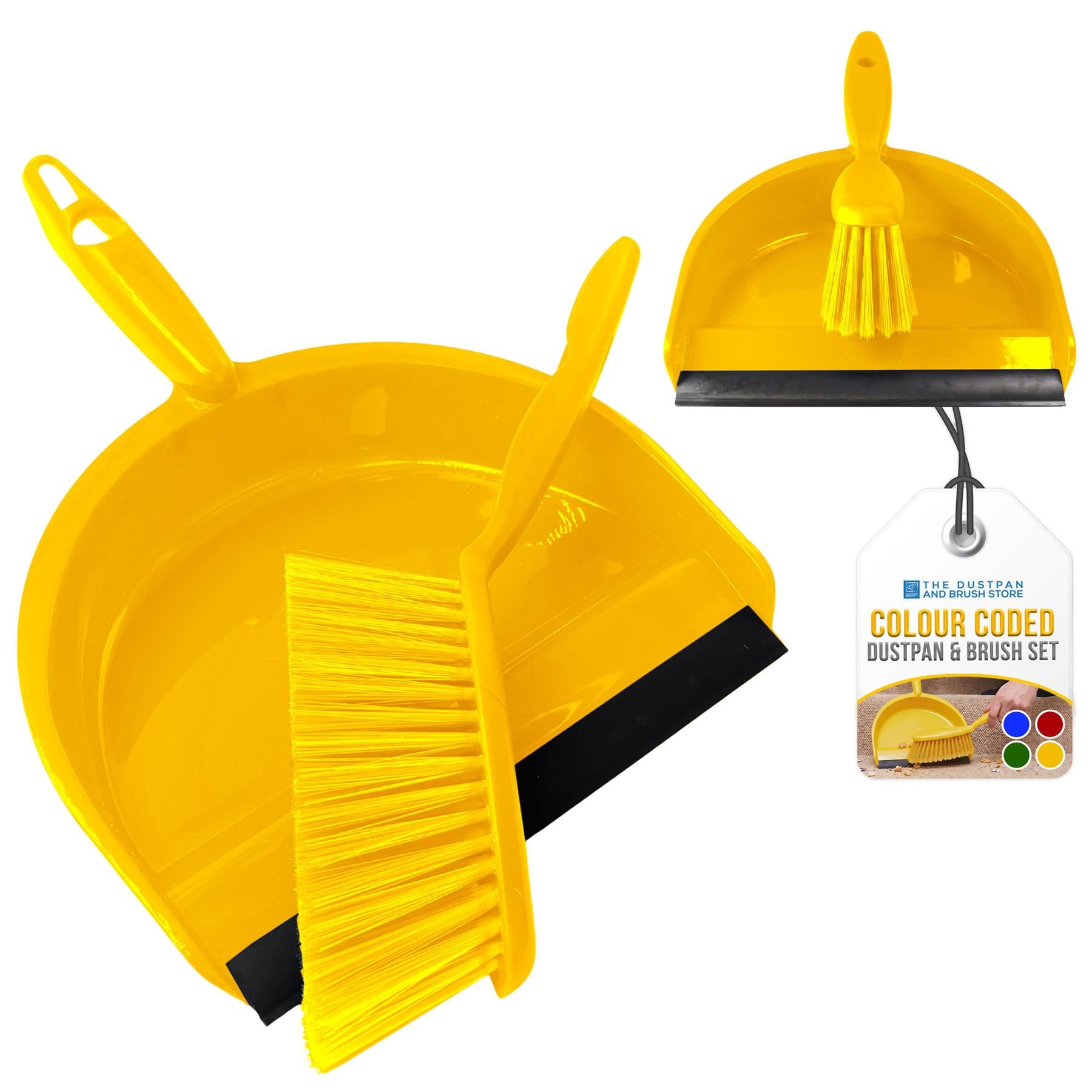Yellow Colour Coded Dustpan and Brush Set - The Dustpan and Brush Store