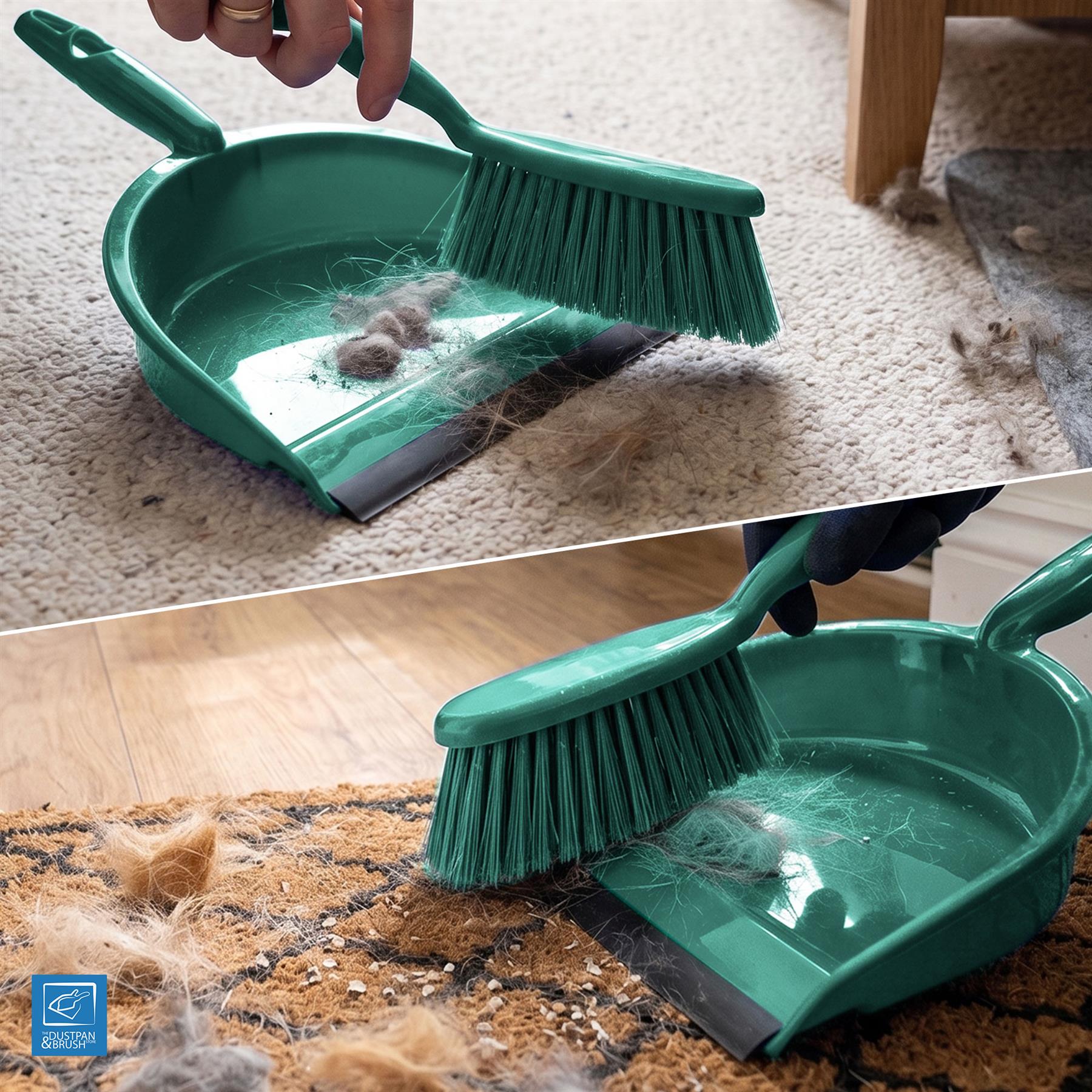 Colour Coded Green Dustpan Set - The Dustpan and Brush Store