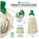 TDBS Cotton Mop Head 12PY - Green - Pack of 5