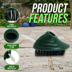 Replacement Weed Brush Head – Steel Wire Joint & Patio Cleaner - The Dustpan and Brush Store