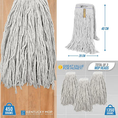 Kentucky Mop Head - Pack of 3 - The Dustpan and Brush Store