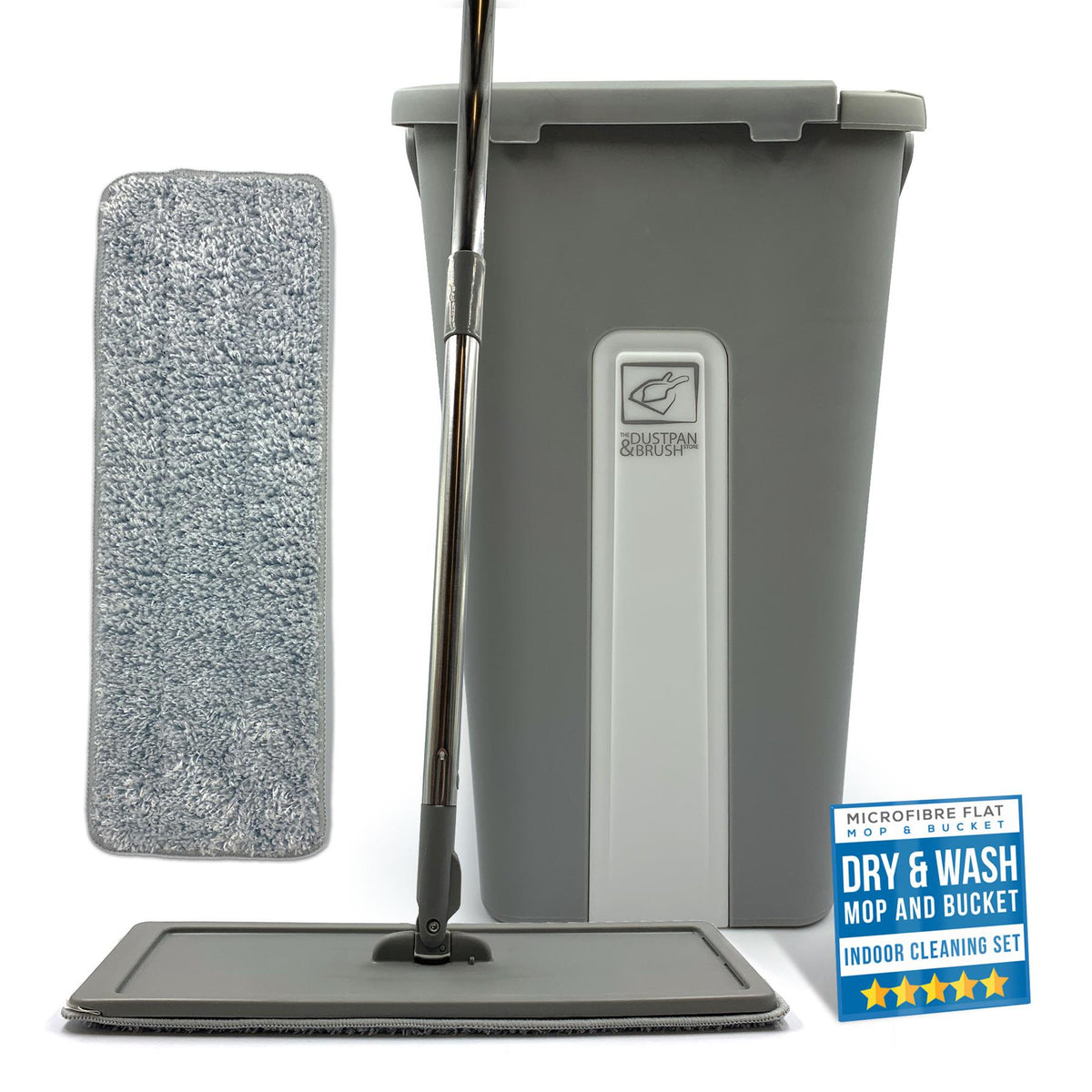 Magic Wash & Dry Flat Mop and Bucket Set – Compact Floor Cleaning - The Dustpan and Brush Store