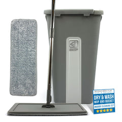 Magic Wash & Dry Flat Mop and Bucket Set – Compact Floor Cleaning - The Dustpan and Brush Store