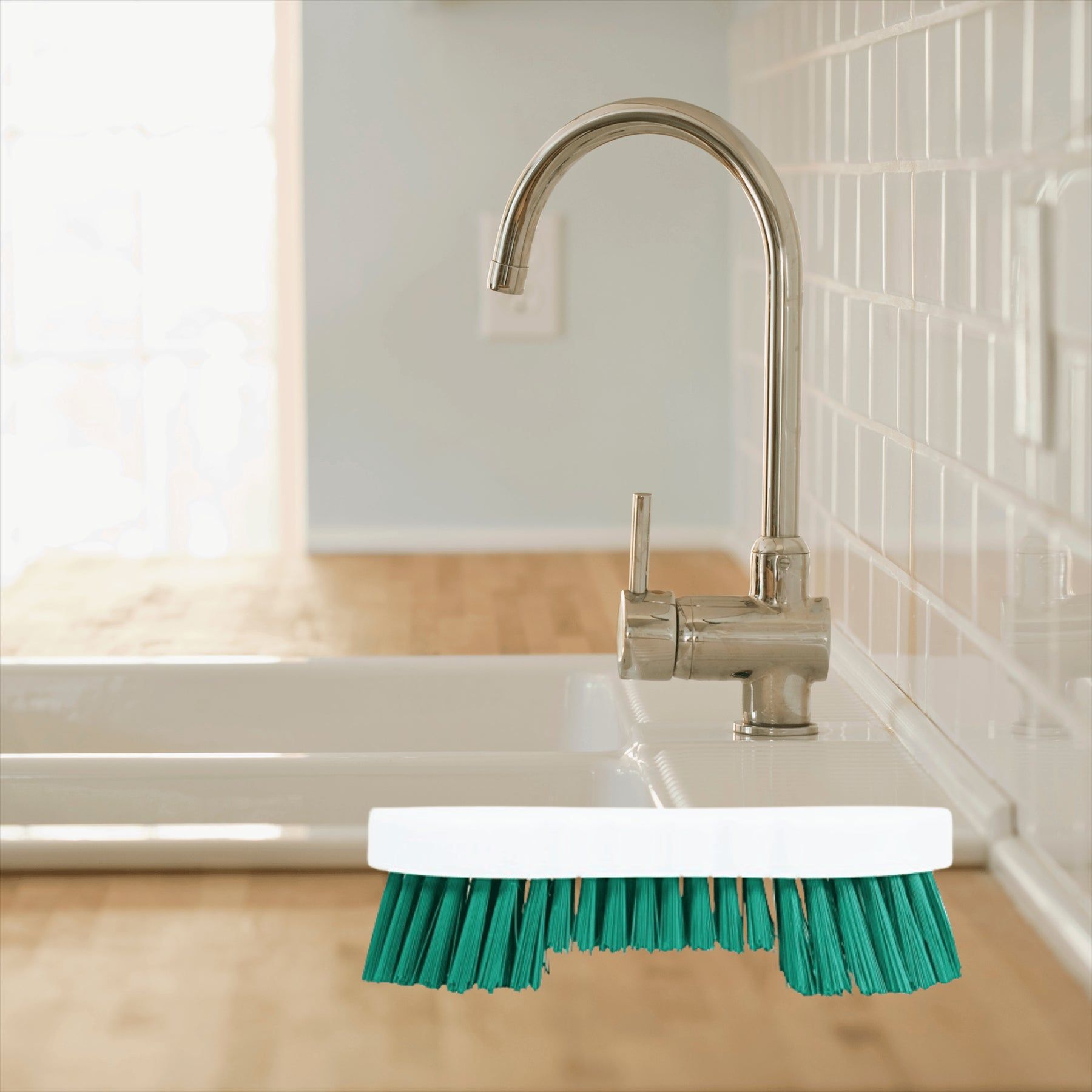 Colour Coded Double Winged Scrubbing Brush Green