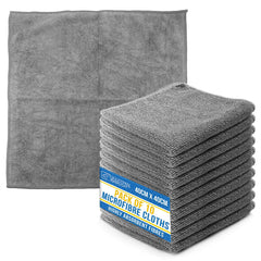 Grey Microfibre Cleaning Cloths – Pack of 10 Reusable 40 x 40cm