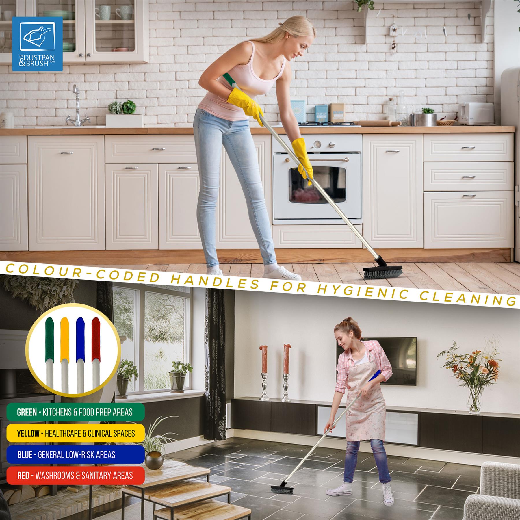 Colour Coded Yellow Handle and Angled Grout Brush Head