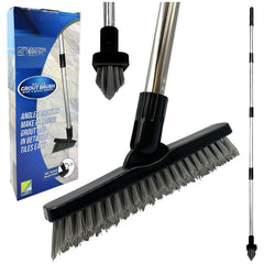 Angled Grout Floor Scrubbing Brush and Stainless Steel Handle