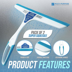 Window & Shower Squeegee Pack of 2 – Blue & White - The Dustpan and Brush Store