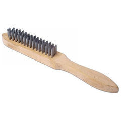 Wooden Wire Brush 4 Row Metal Bristle Scraper